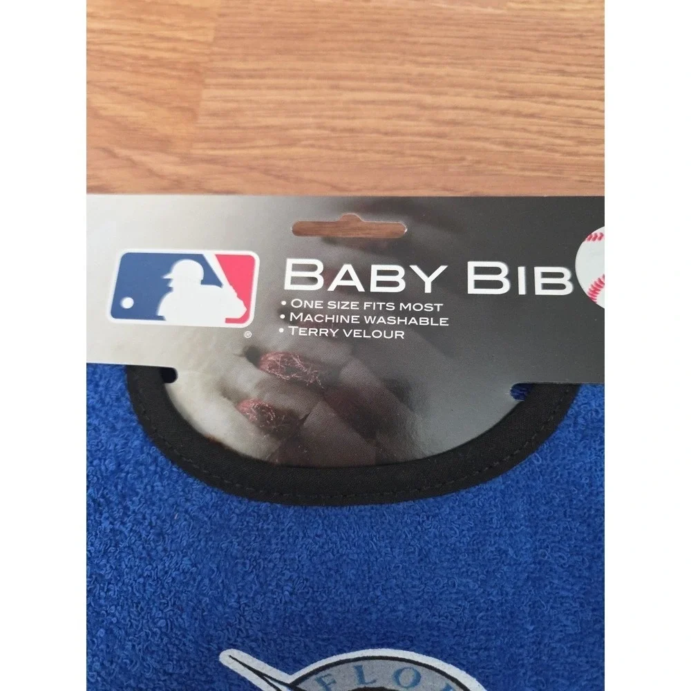 MLB Florida Marlins Baby Bib NEW Baseball Machine Washable Blue Snap Bib